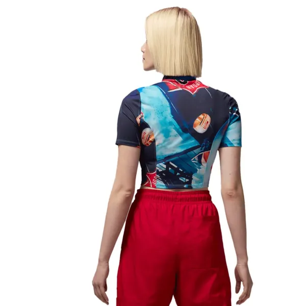 NWT Jordan Printed Mock Neck Crop Top X-Large, WHITE - Image 4