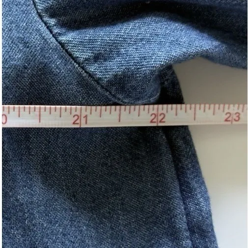 LOFT Denim Shirt Dress Women's SzM Blue Button Front Long Sleeve Casual Chambray - Image 7