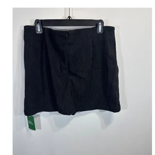 Halara Black Corduroy Mini Skirt W/ built in Short Womens XL NWT Preppy Academia - Image 4