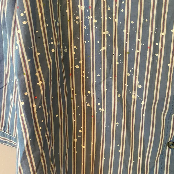 Pilcro Anthropologie Blue Stripe Button Down Shirt Preppy Oversized XS / Small - Image 6