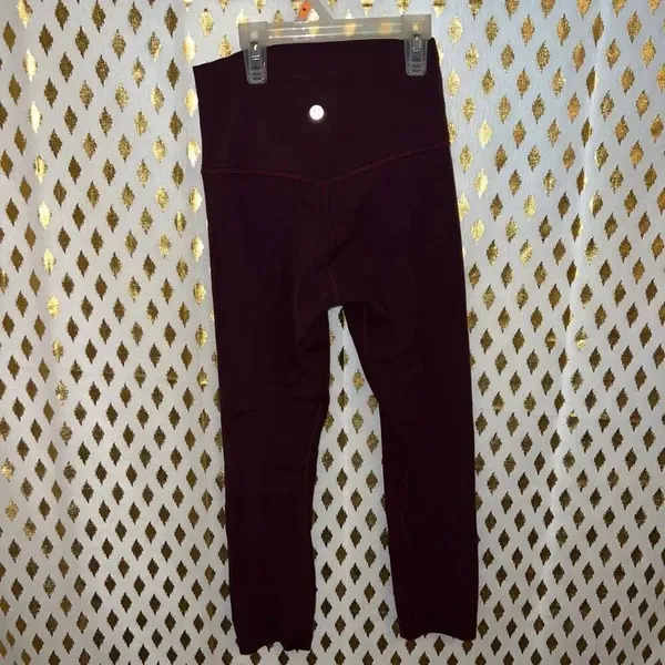 Lululemon leggings burgundy athletic straight size 2 - Image 3