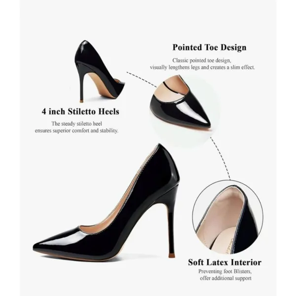 Elegant Black Stiletto Heels Size 7 - Image 2