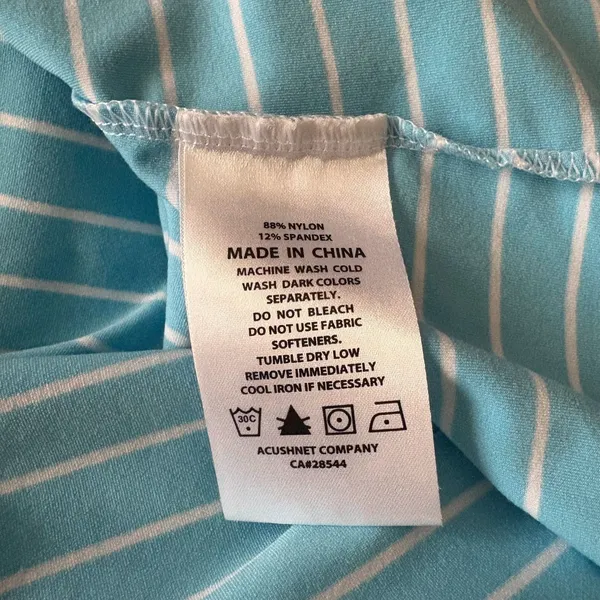FootJoy Quarter Zip Blue White Striped Golf Pullover Preppy Sporty Womens Medium - Image 4