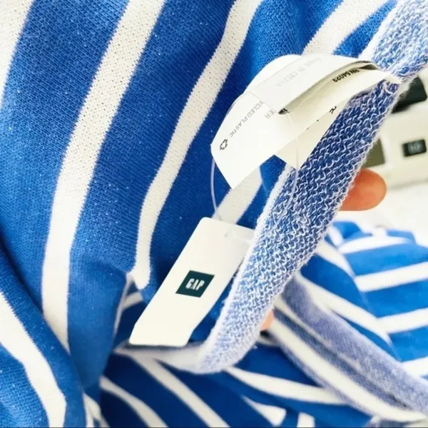 GAP NEW Blue‎ Cotton Stripe Scarf OS - Image 6