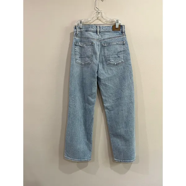 American Eagle Stovepipe Straight Jeans‎ Distressed High Rise 00 Short - Image 2