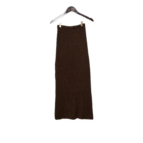 TROIS THE LABEL Kendall Brown Knit Slit Sweater Skirt - Image 5
