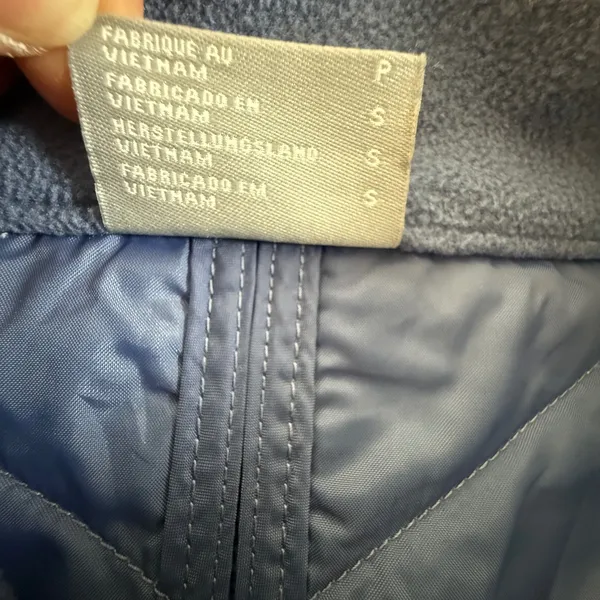 Columbia Womens Blue Quilted Fleece Mix Puffer Vest Small Full Zip Mock Neck - Image 4