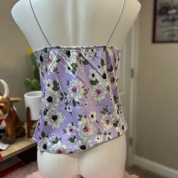 Floral silk blouse Purple - Image 4