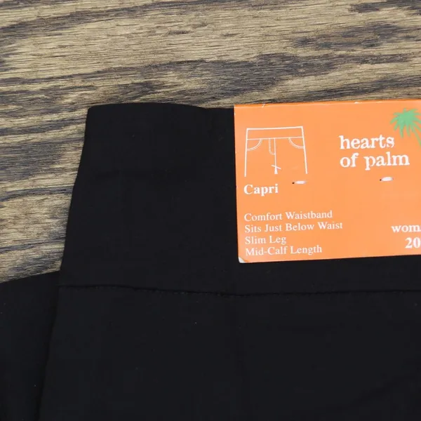 NWT Hearts Of Palm Womens Plus Pull On Stretch Capri Pants 9420799 Black 20W - Image 6