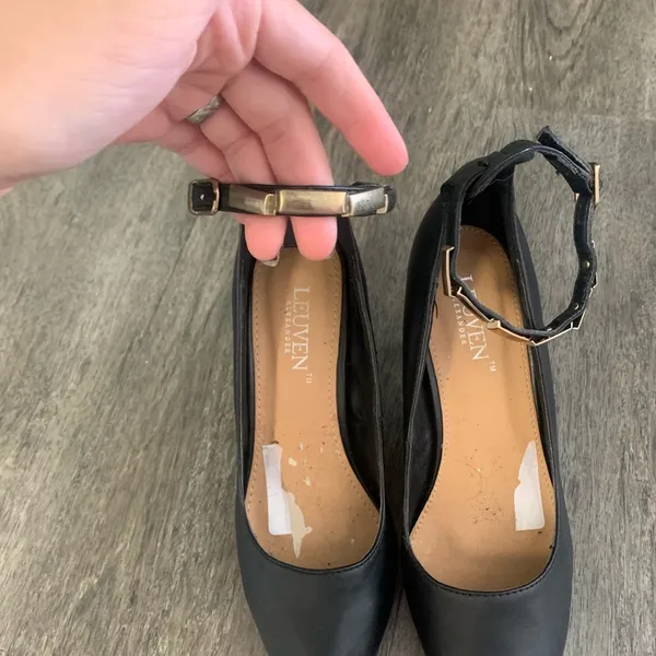 Leuven Alexander black pointed ankle strap heels Size 5.5 - Image 6