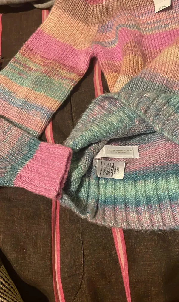 Loft Rainbow Spacedye Knit Sweater $79.50 NWT XS - Image 5