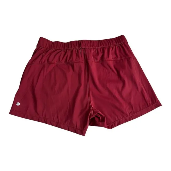 Willit Women's Red Burgundy Active Shorts Size L Pockets Elastic-Waist Sports - Image 4