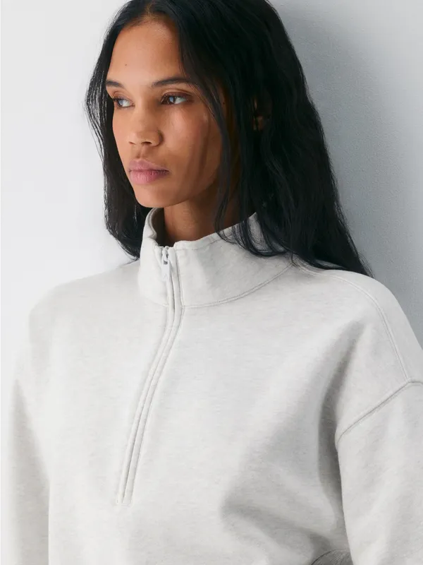 Aritzia Cozy Sweatfleece Boyfriend 1/2 Zip oversized sweatshirt size small NWT - Image 4