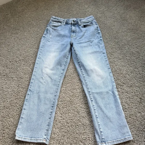Studio Blue Straight Leg Light Wash Jeans Size 27 Flaws - Image 4