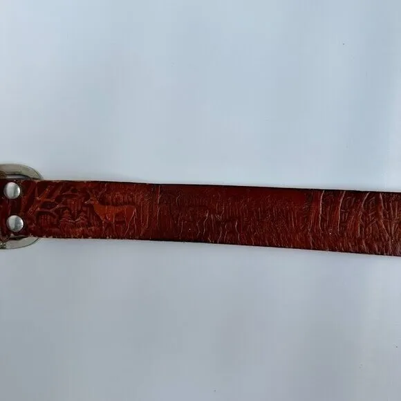 Handcrafted Brown Leather Belt Deer Hunting Mountains Fishing Western Boho Ranch - Image 10