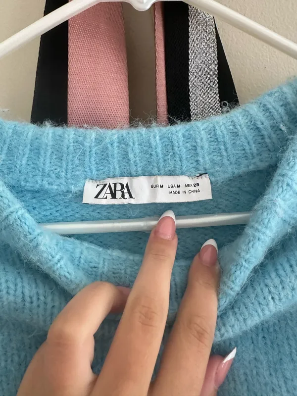 Teal ZARA Sweater Cropped - Image 3