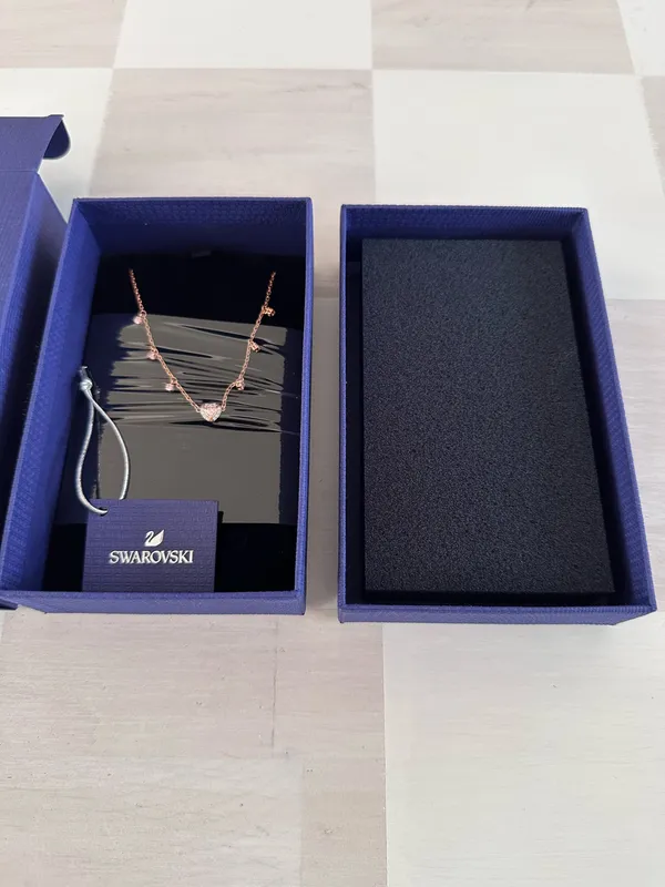 swarovski rose gold plated heart crystal necklace choker - Image 7