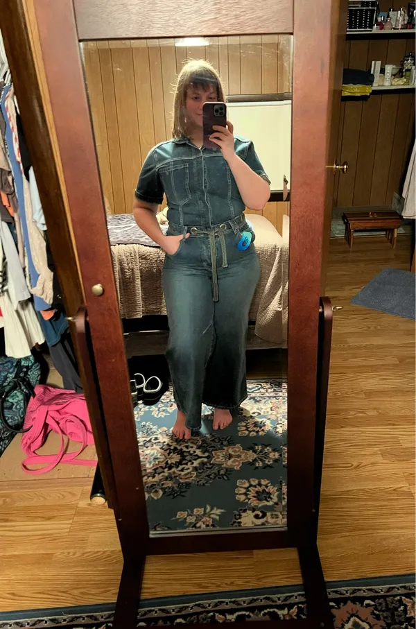 We The Free Edison Jumpsuit Women’s Blue Denim Wide-Leg Coverall - Image 6