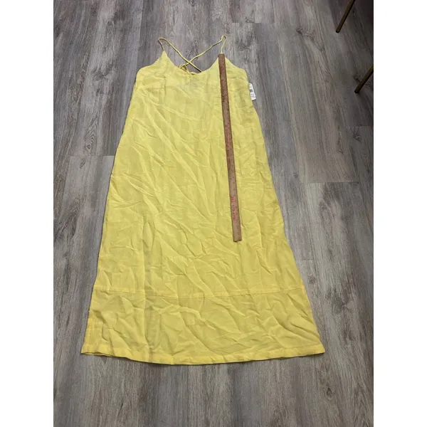 Rip Curl Aloha Maxi Dress Banana Yellow Linen Blend Women's Size 2XL New - Image 7