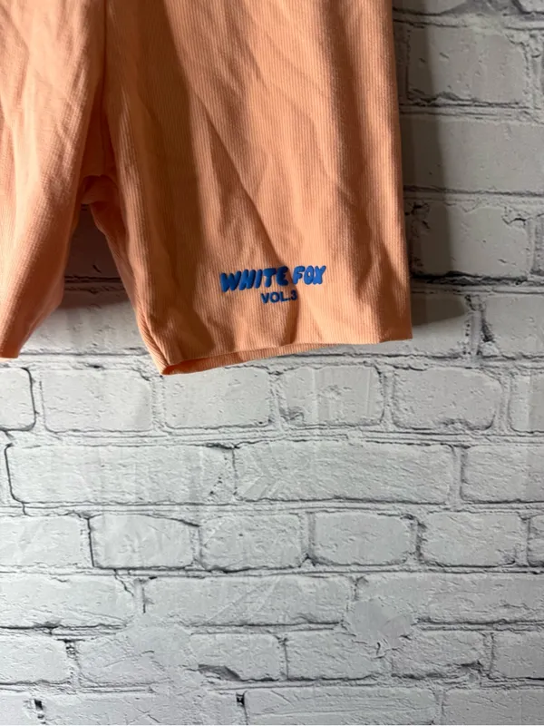 Peach White Fox Volley Bike Shorts small - Image 6