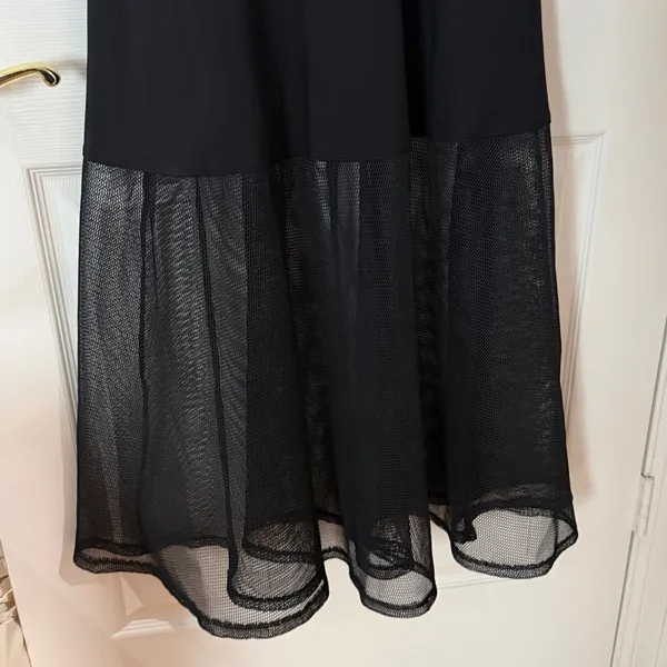 Lulu's Black Strapless Evening Dress with Mesh Hem size small - Image 2