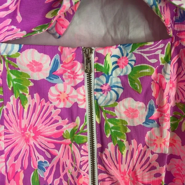 Lilly Pulitzer Shelli Stretch Midi Dress Amethyst Embroidered Pink Size 6 - Image 7