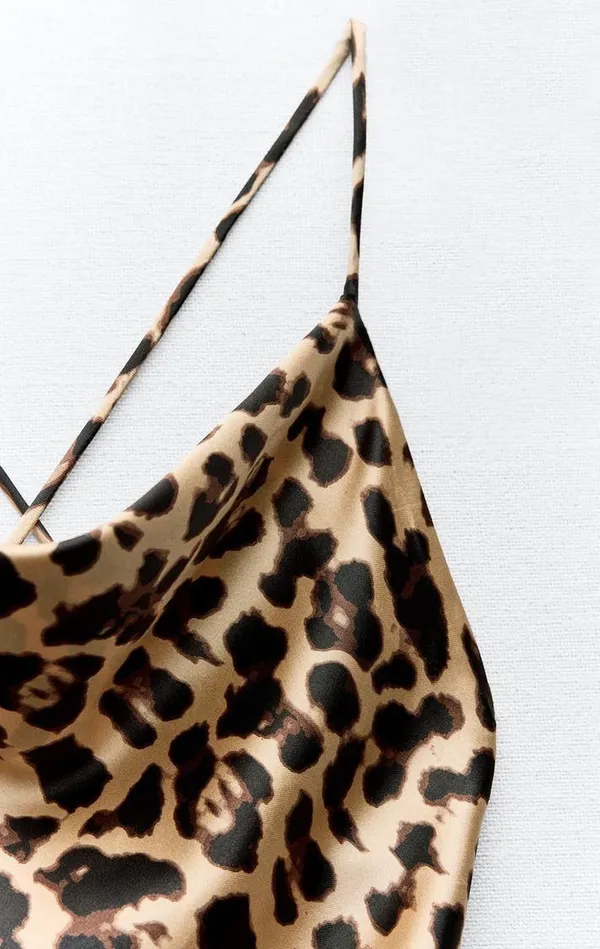 ZARA mini dress cheetah animal print open back evening wedding cocktail party - Image 11