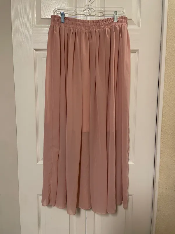 Blush Pink Dusty Rose Elegant Chiffon Maxi Skirt Women’s Size XL-XXXL - Image 2