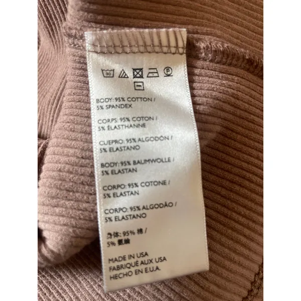 FP Beach FREE PEOPLE Happy Hour Mini Dress Ribbed Beige Medium M Casual - Image 6