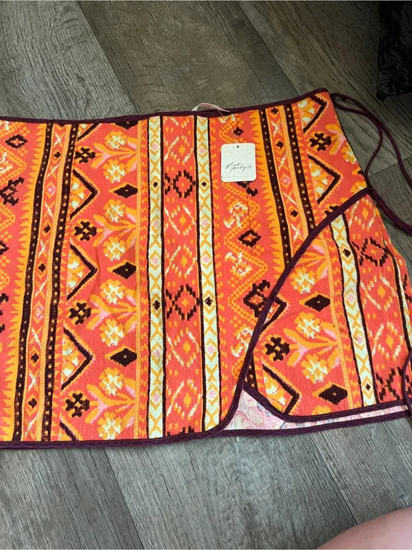 Nwt‎ Free People Cleo Wrap Skirt in Rust Combo - Image 10