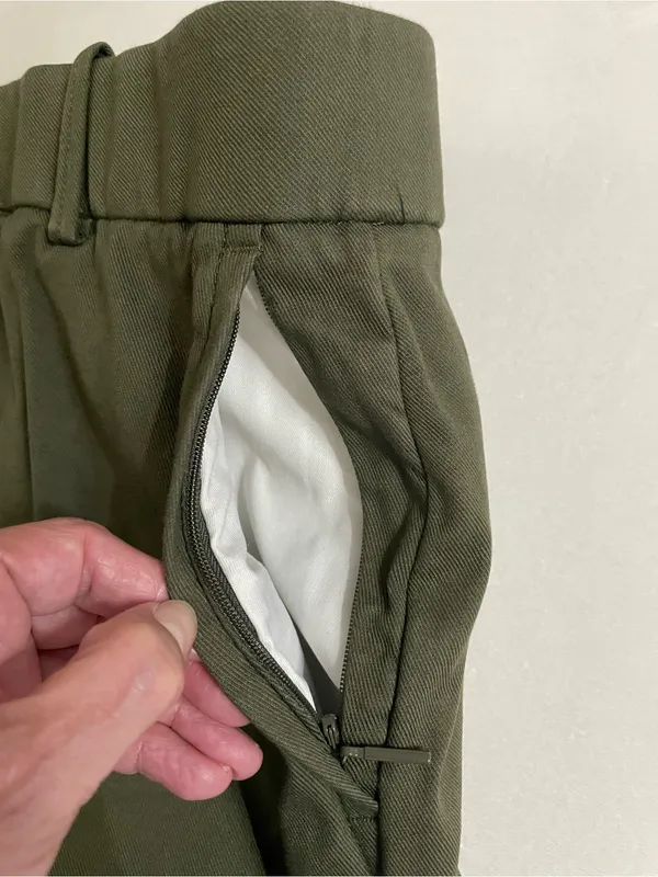 SPANX NWT Dark Pine Green Stretch Twill Crop Wide Leg Pants Size M - Image 6