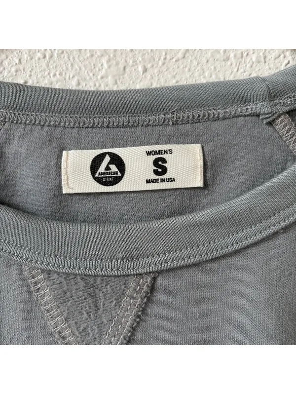 American Giant Crewneck Sweatshirt Size Small Gray Blue Minimalist Casual Cotton - Image 5