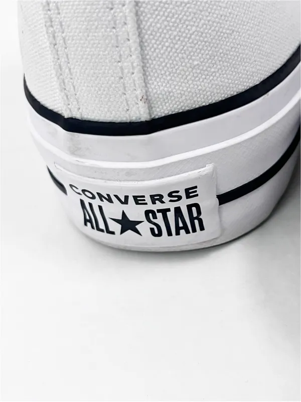 CHUCK TAYLOR ALL STAR CONVERSE White Platform Lace Up High Top Sneakers Size 10 - Image 6