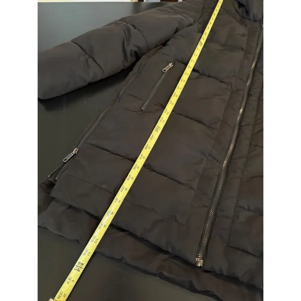 Be Boundless‎ Womens Black Faux Fur Trim Hooded Puffer Parka Jacket Size Large - Image 3