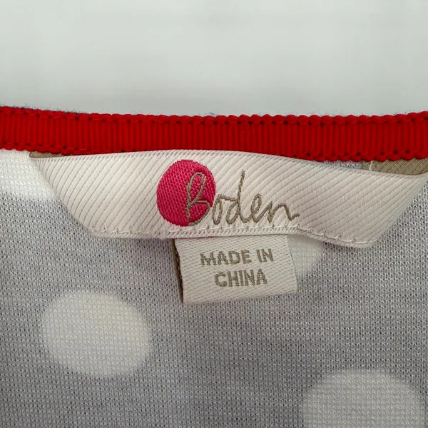 Boden Polka Dot Blouse Women 8 Navy Preppy Coastal Classic Feminine Modest Chic - Image 3