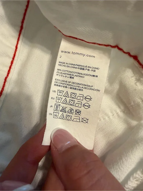 Tommy Hilfiger White Denim Mini Skirt - Image 5