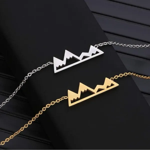 White‎ Gold Plated Mountain Bar Pendant Necklace, 16-18” - Image 11