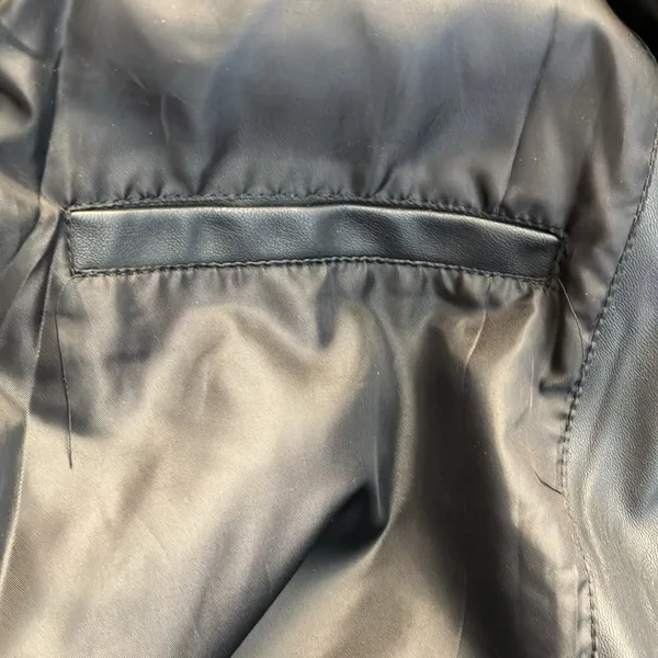 And Now This faux leather bomber jacket pockets EUC Black Size undefined - Image 7