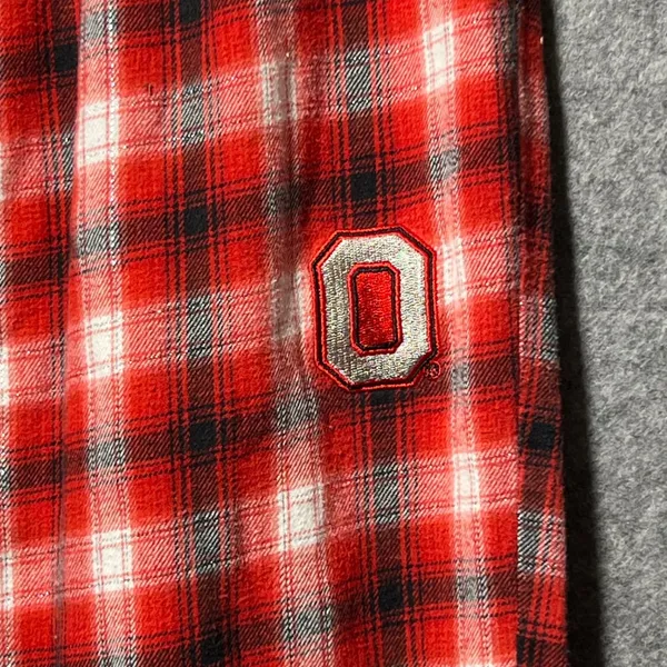 Ohio State Buckeyes Plaid Lounge Pants Sleepwear Joggers Size L‎ Red White - Image 2