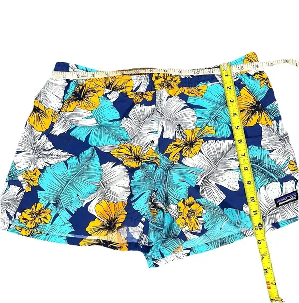 Patagonia Women’s Shorts XS Tropical Floral Blue Nylon Beach Outdoors Baggies - Image 6