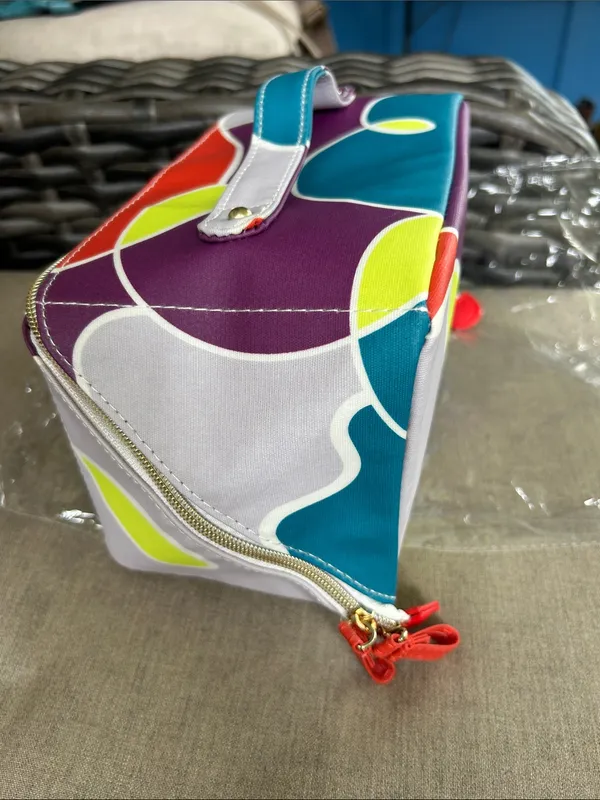 Rodan + Fields New colorful artsy travel makeup zip up cosmetic bag funky htf - Image 2