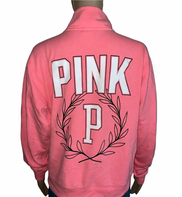 VS PINK 1/4 Zip Pullover Sweatshirt - Image 2