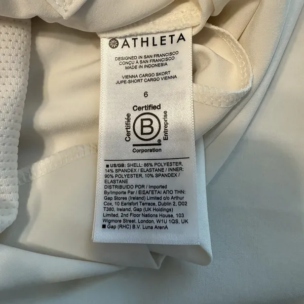 Athleta Skirt Sz 6 Vienna Cargo White Mesh Shorts Golf Tennis Pickleball Biking‎ - Image 6