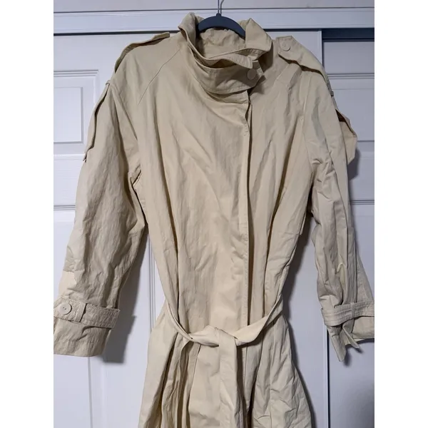Zara ZW Collection High Neck Butter Trench Coat Luxury City Fall Runway - Image 3