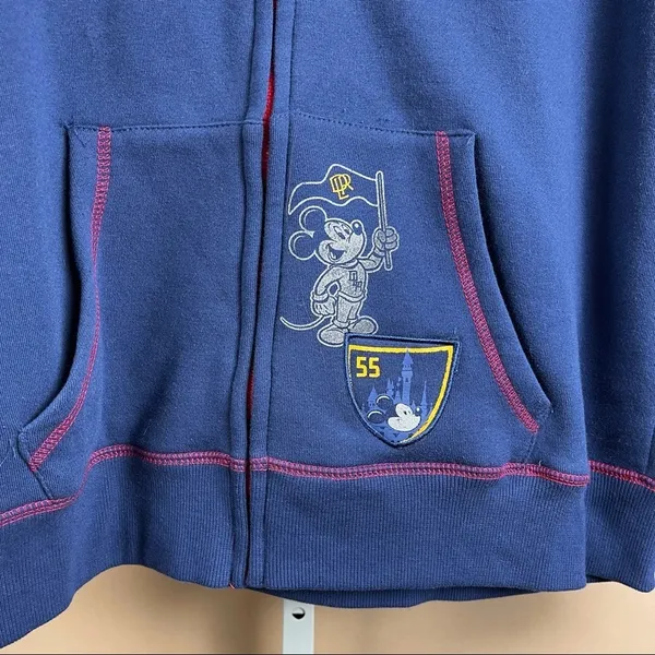 Disney Disneyland Resort Embroidered Patch 1955 Full Zip Hooded Jacket Size Large - Image 3