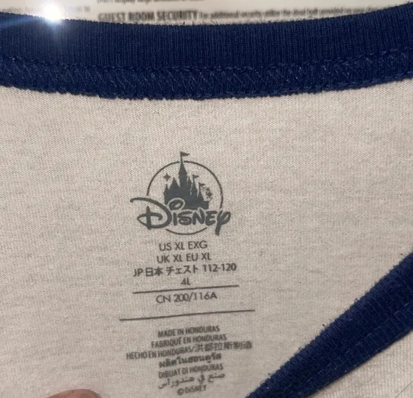 Disney Donald Duck Ringer Tee in White and Navy - Sz XL - Image 5