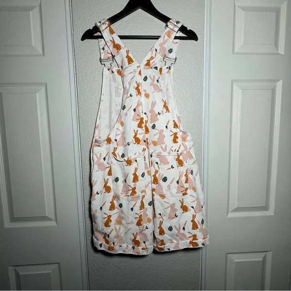 Bunny Overalls • Romper • Easter Outfit • Medium Orange - Image 6