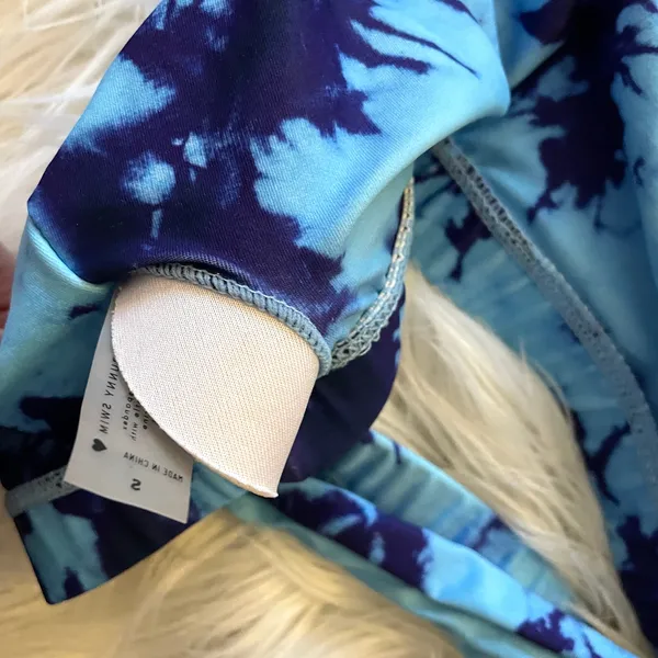 Sunny Bunny Tie Dye Halter Bikini Top Cheeky Bottoms Set Blue Raspberry S 0 2 - Image 9