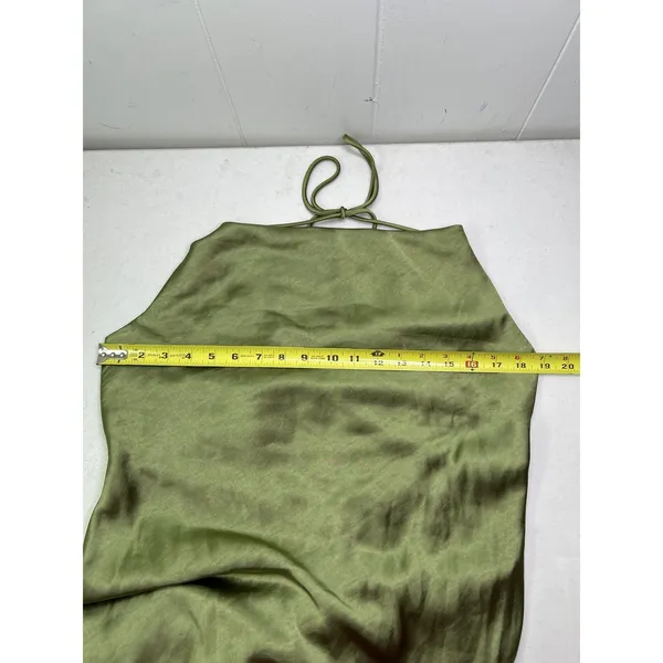 Princess Polly Alissa Green Slit satin strapless halter maxi dress in size 12 - Image 12
