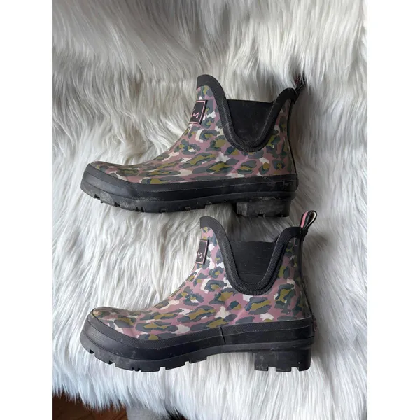 Joules Women's Leopard Print Ankle Rain Boots - Image 3